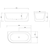 Glossy White Right Corner Bathtub Thin edge NO overflow Sanitary grade Fluted Acrylic Bathtub 1500/1700mm